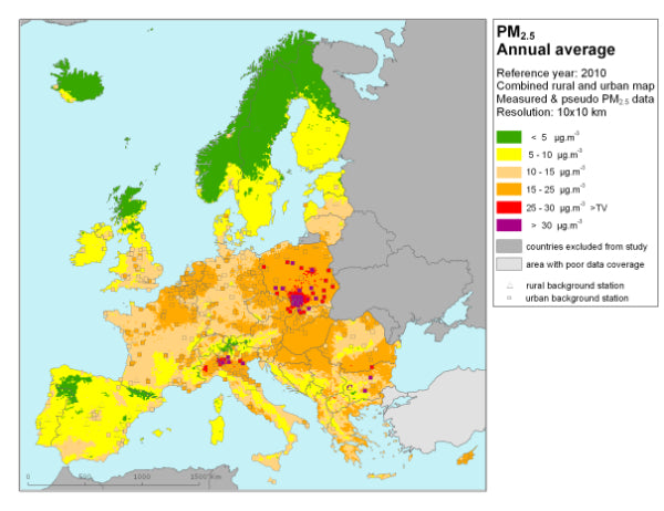 Exposure to Particulate Pollution in Europe